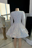 Amazing V-neck A-line Mini Prom Dress With Beading-misshow.com