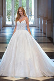Amazing V-neck Sleeveless A-line Appliques Wedding Dress With Lace-misshow.com