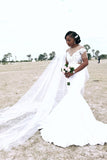 Appliques Sheer Tulle Mermaid Wedding Dress Pleated Bridal Wears