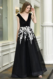 MISSHOW offers Attractive Black V-neck Aline Prom Dress White Floral Appliques Tulle Party Dress at a good price from Black,Velvet to A-line Floor-length them. Stunning yet affordable Sleeveless Prom Dresses,Evening Dresses,Homecoming Dresses,Quinceanera dresses.