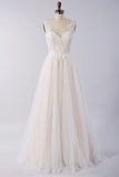 Awesome Appliques Tulle A-line Wedding Dress-misshow.com