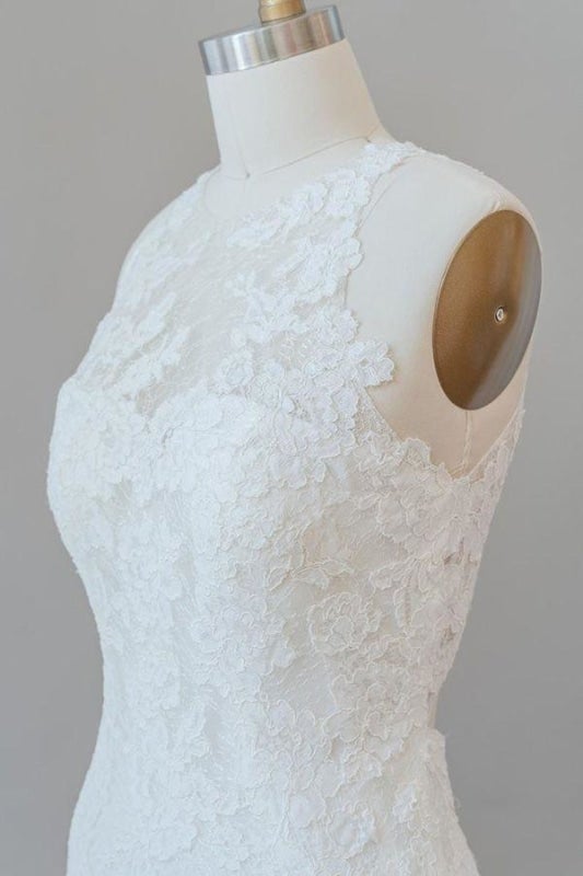 Awesome Illusion Lace Mermaid Elegant Wedding Dresses