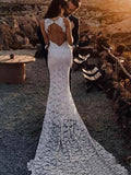 Awesome Lace Open Back Beach Mermaid Elegant Wedding Dresses