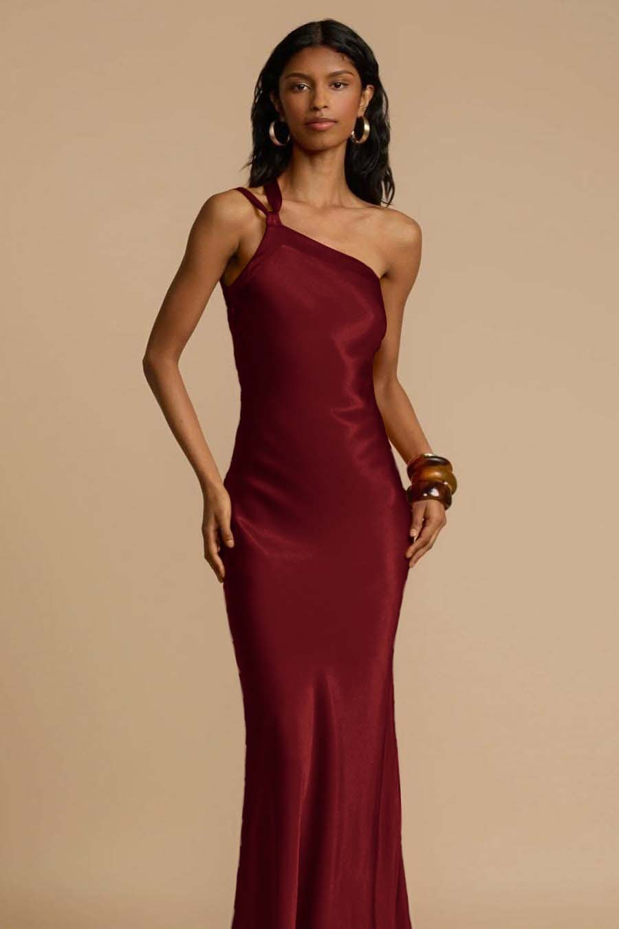 One Shoulder Sleeveless Backless Long Formal Dress With Ruffles