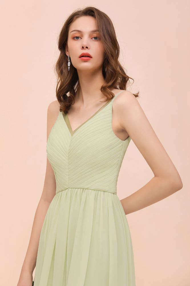 maid of honor summer dresses Backless Sage Bridesmaid Dress Floor Length Spring /Summer Maid of honor Dress