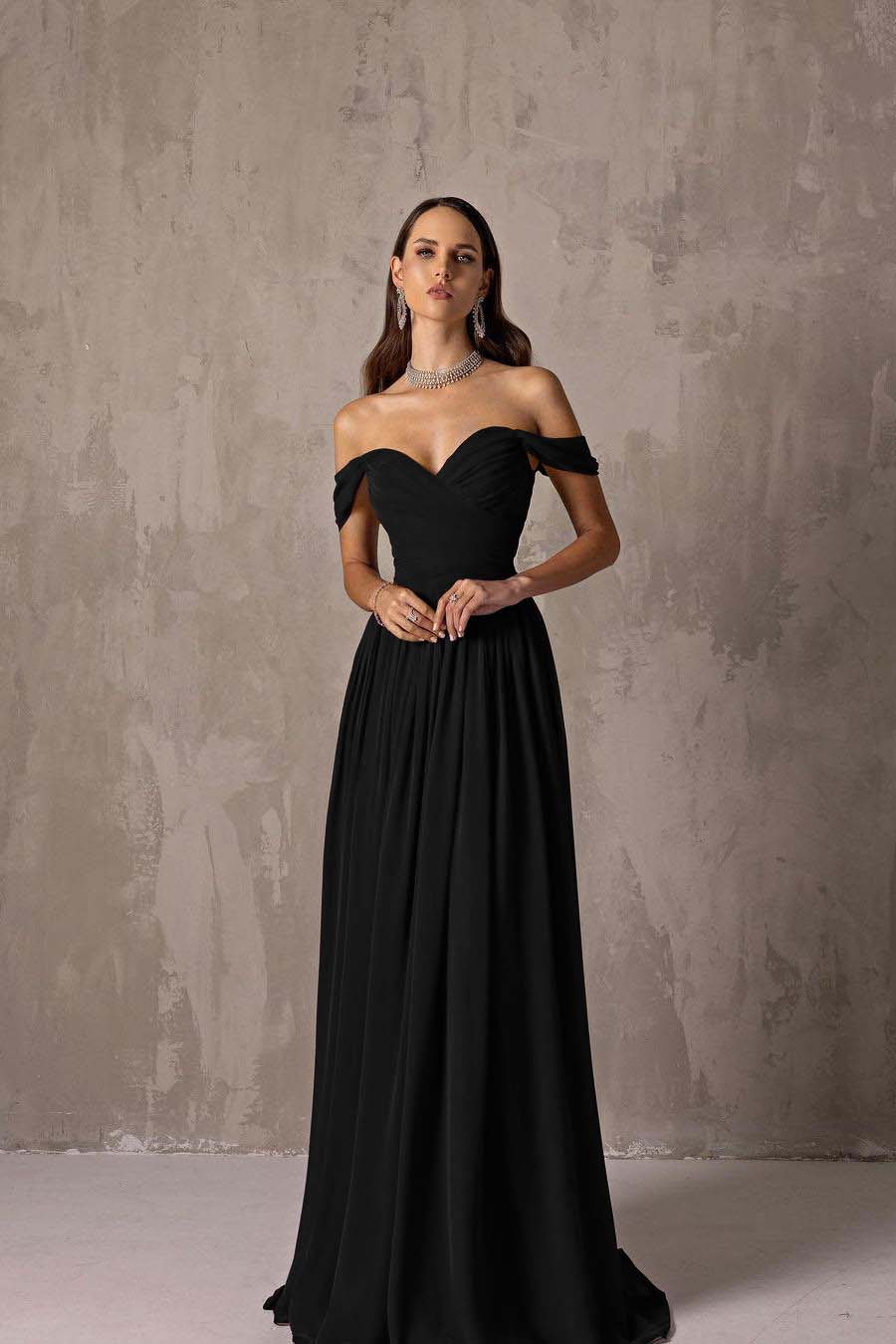 Off the Shoulder Strapless Sleeveless Long Formal Dress With Ruffles