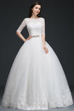 Ball Gown Floor Length Tulle Glamorous Wedding Dresses with Lace