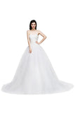 Ball Gown Lace Sweetheart Tulle Wedding Dress