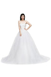 Ball Gown Lace Sweetheart Tulle Wedding Dress