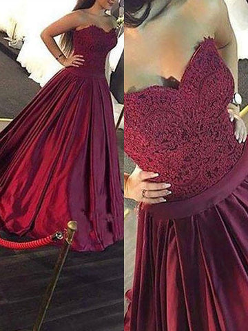 A-Line Prom Dresses Sparkle & Shine Dress Cocktail Party Floor Length Sleeveless Sweetheart Lace with Sequin main image 0