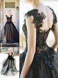 Ball Gown Sleeveless Sweetheart Lace Tulle Prom Dresses