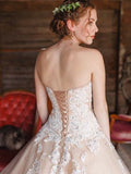 Ball Gown Sweetheart Sleeveless Applique Tulle Floor-Length Prom Dresses
