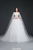 This elegant Off-the-shoulder Tulle wedding dress with Lace could be custom made in plus size for curvy women. Plus size Sleeveless Ball Gown bridal gowns are classic yet cheap.