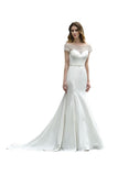 MISSHOW offers Bateau Short Sleeve Slim Mermaid Wedding Gown Satin Bridal Gown Sweep/Trump Train at a good price from Ivory,Satin to Mermaid Floor-length them. Stunning yet affordable Short Sleeves .