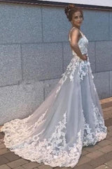 Beautiful A-line Long Sleeveless Sweetheart Prom Evening Dresses With Lace-misshow.com
