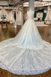 Beautiful A-Line Spaghetti Straps Appliques Wedding Dresses With Lace-misshow.com