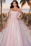 Beautiful evening dress long pink Prom dresses with lace