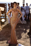 Beautiful Long Column Mermaid Prom Dress With One Sleeve-misshow.com