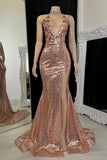 Beautiful Long Mermaid V-neck Split Sleeveless Prom Dress With Lace-misshow.com
