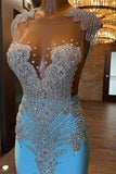 Beautiful Long Sleeveless Mermaid Prom Dress With Beading-misshow.com