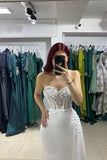 Beautiful Long Strapless Sleeveless Mermaid Prom Dress With Rhinestone-misshow.com