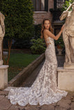 Beautiful Long Strapless Tulle Mermaid Wedding Dresses With Embroidery
