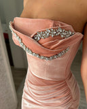 Beautiful Mermaid Sexy Sleeveless Crystal Prom Dress With Slit-misshow.com