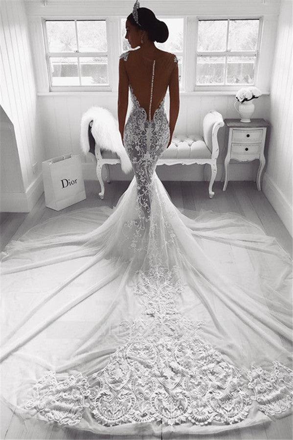 Beautiful Mermaid Straps Wedding Dress Sheer Tulle Sleeveless Appliques Bridal Wears Beautiful Mermaid Straps Wedding Dress Sheer Tulle Sleeveless Appliques Bridal Wears