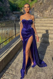 Beautiful Off-the-shoulder Glitter Split Front Mermaid Prom Dress