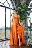 Beautiful One Shoulder Sleeveless A-line Sequined Prom Dress With Slit-misshow.com