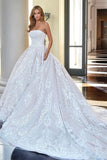 Beautiful Princess A-line Sleeveless Appliques Wedding Dress With Lace-misshow.com