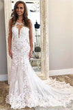 Beautiful Sleeveless Column Lace Wedding Dress On Sale