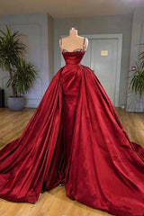 Beautiful Spaghetti Strap Sleeveless Prom Dress With Train-misshow.com