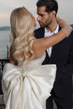 Beautiful Strapless Sweetheart Mermaid Wedding Dress with Chapel Train-misshow.com