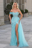 Beautiful Sweetheart Lace Split Front Prom Dress With Beading