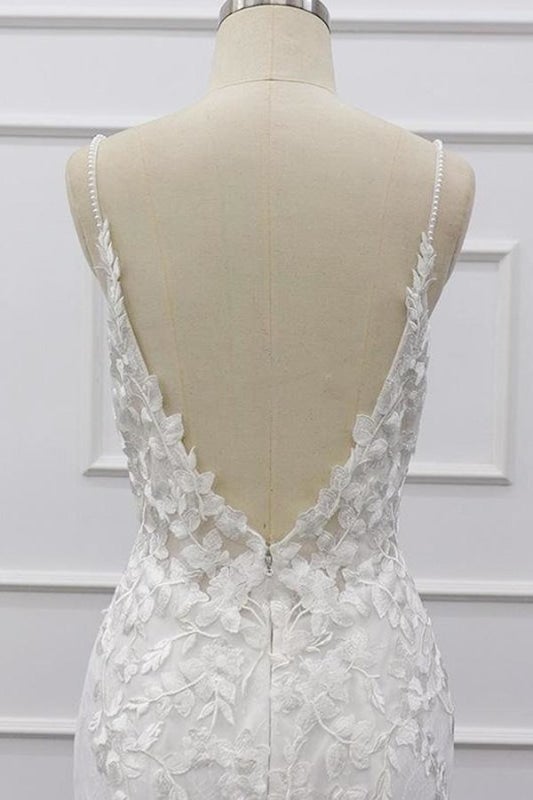 Best Spaghetti Strap Appliques Mermaid Elegant Wedding Dresses