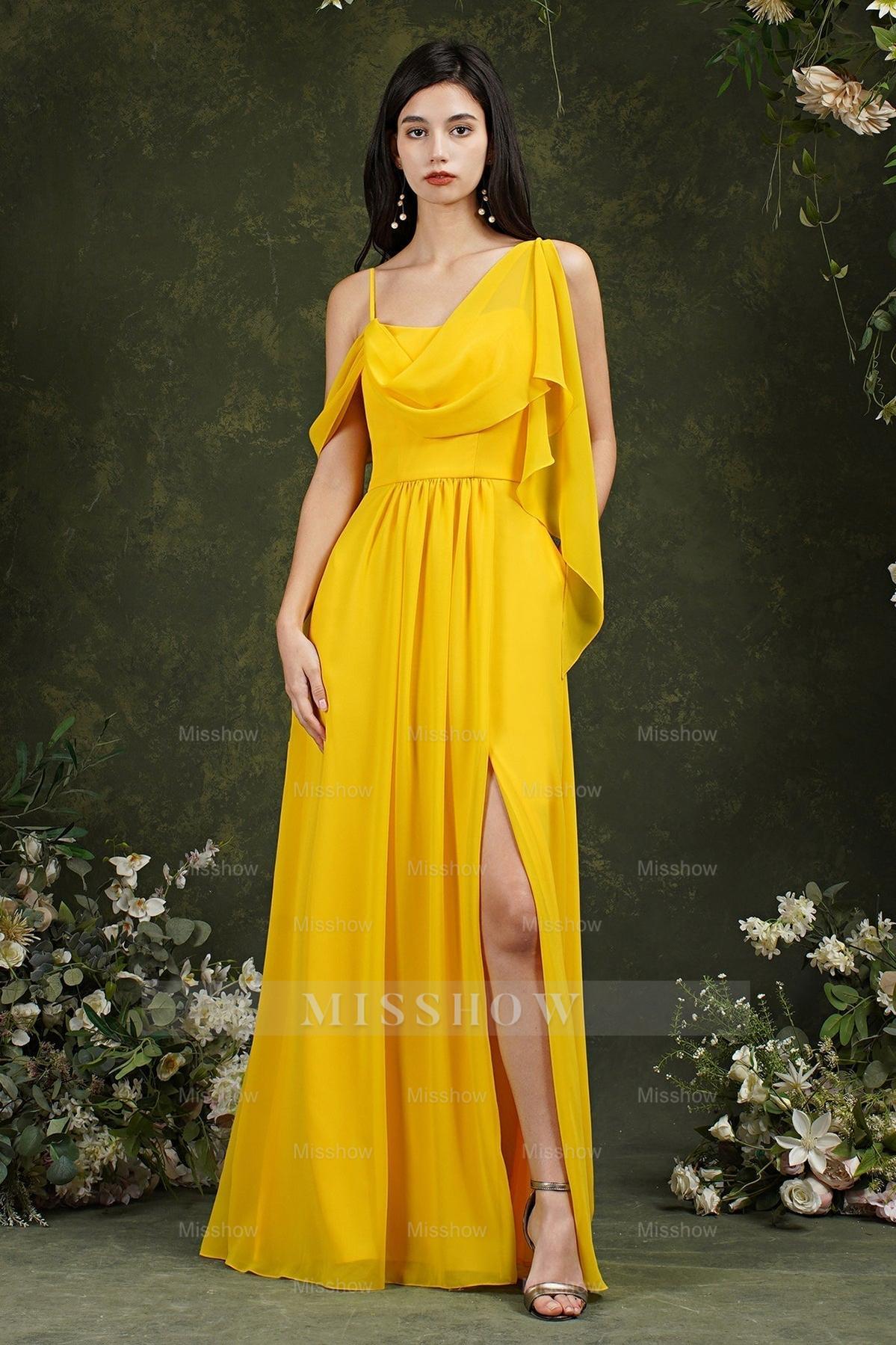 Bridesmaid Dresses Side Split Long Chiffon