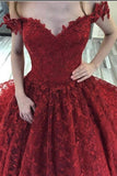 Bungudry Off-the-shoulder A-Line Wedding Dresses With Lace-misshow.com