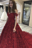 Bungudry Off-the-shoulder A-Line Wedding Dresses With Lace-misshow.com