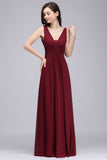 MISSHOW offers gorgeous Burgundy,Grape,Dark Navy,Black V-neck party dresses with delicately handmade Ruched in size 0-26W. Shop Floor-length prom dresses at affordable prices.