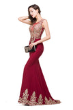 MISSHOW offers gorgeous Burgundy Jewel party dresses with delicately handmade Appliques in size 0-26W. Shop Floor-length prom dresses at affordable prices.