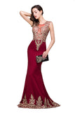 MISSHOW offers gorgeous Burgundy Jewel party dresses with delicately handmade Appliques in size 0-26W. Shop Floor-length prom dresses at affordable prices.