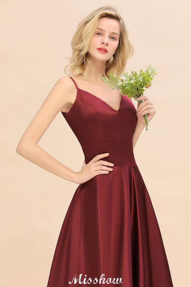 Burgundy Evening Maxi Dress Charming V-Neck Backless Wedding Party Dress | MISSHOW Burgundy Evening Maxi Dress Charming V-Neck Backless Wedding Party Dress | MISSHOW