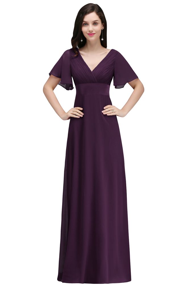 Burgundy Floor-length A-line Chiffon Prom Dress | MISSHOW misshow.com Burgundy Floor-length A-line Chiffon Prom Dress | MISSHOW misshow.com