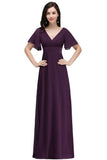 MISSHOW offers gorgeous Burgundy,Grape,Royal Blue,Dark Navy,Black,Dark Green V-neck party dresses with delicately handmade Ruched in size 0-26W. Shop Floor-length prom dresses at affordable prices.