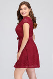 MISSHOW offers gorgeous Red Jewel party dresses with delicately handmade Lace,Bow in size 0-26W. Shop Mini prom dresses at affordable prices.