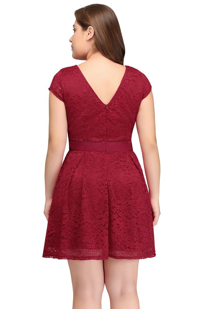 MISSHOW offers gorgeous Red Jewel party dresses with delicately handmade Lace,Bow in size 0-26W. Shop Mini prom dresses at affordable prices.
