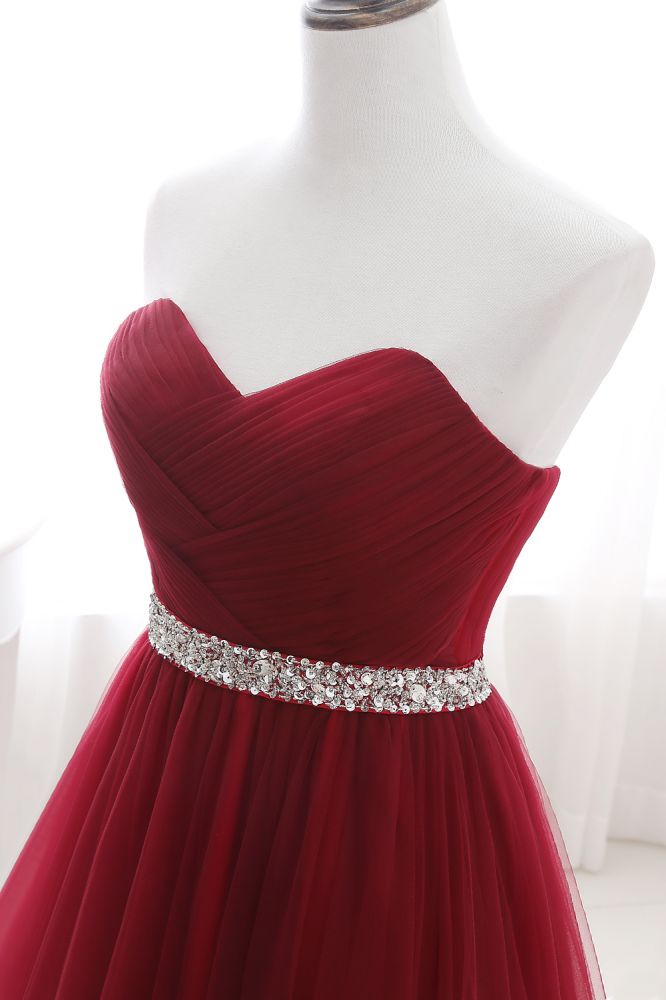 MISSHOW offers gorgeous White,Dusty Rose,Burgundy,Royal Blue,Dark Navy,Black,Dark Green,Dusty Blue Strapless party dresses with delicately handmade Crystal Floral Pin in size 0-26W. Shop Floor-length prom dresses at affordable prices.