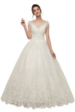 This beautiful Cap Sleeves A-line Scoop Floor Length Lace Appliques Wedding Dresses will make your guests say wow. The Jewel bodice is thoughtfully lined, and the Floor-length skirt with Lace,Appliques,Ruffles,Crystal Floral Pin to provide the airy, flatter look of Tulle,Lace.