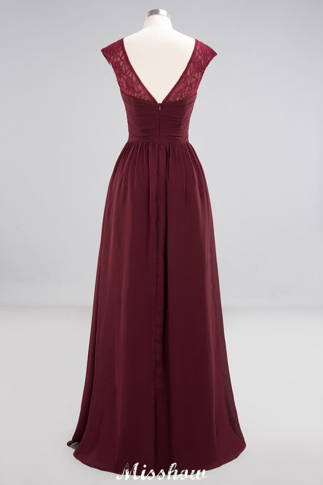 MISSHOW offers Cap Sleeves Aline Evening Maxi Dress Chiffon Tulle Wedding Party Dress at a good price from 100D Chiffon to A-line Floor-length them. Lightweight yet affordable home,beach,swimming useBridesmaid Dresses.